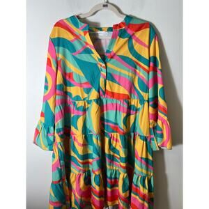 Shop the Mint Pink Green 3/4 Bell Sleeve Knee Length Dress Sz XL